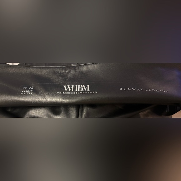 WHBM Vegan Leather Runway Legging Black 12R NWT - Picture 2 of 3